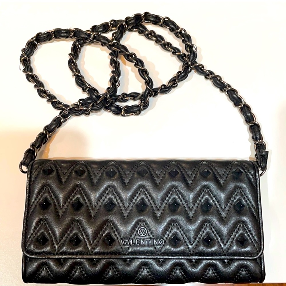 Mario Valentino Black Quilted Crossbody Bag